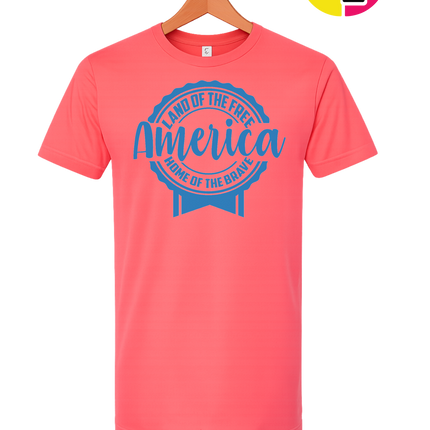 Land of the Free America Badge Tee