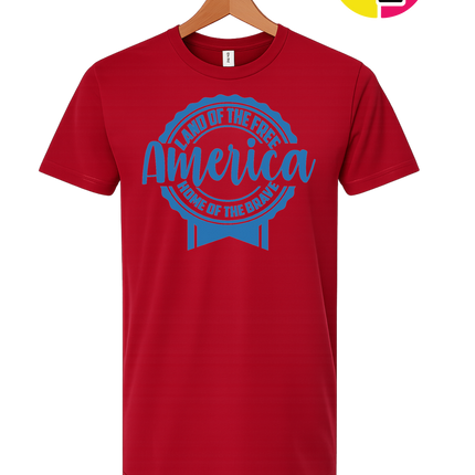 Land of the Free America Badge Tee