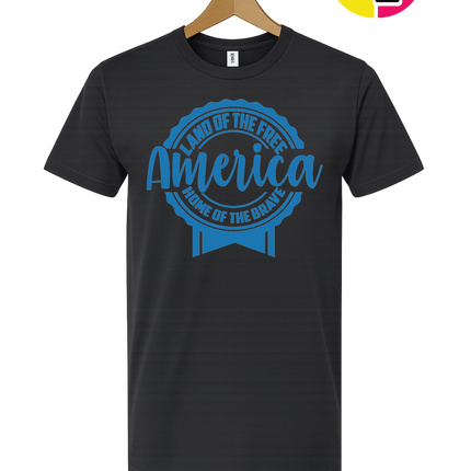 Land of the Free America Badge Tee