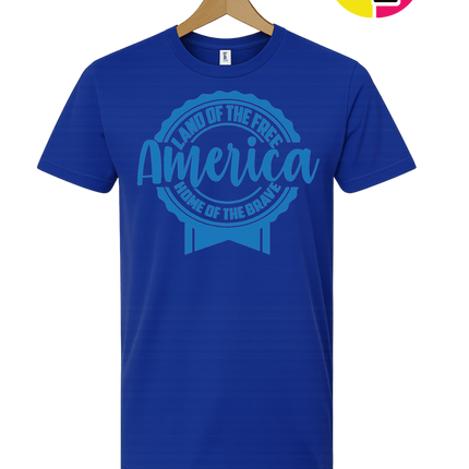 Land of the Free America Badge Tee