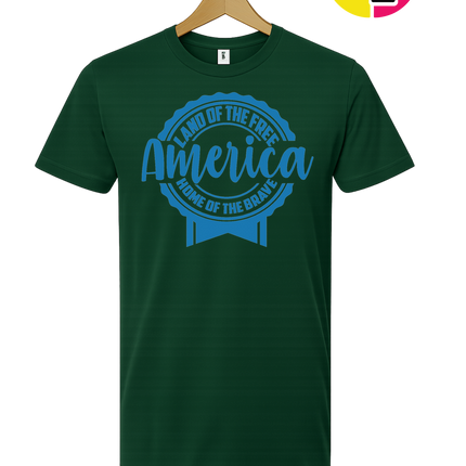 Land of the Free America Badge Tee