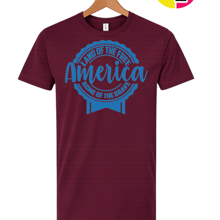 Land of the Free America Badge Tee