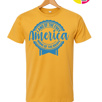 Land of the Free America Badge Tee