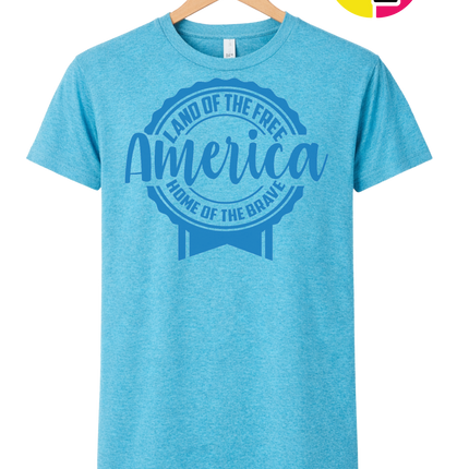 Land of the Free America Badge Tee