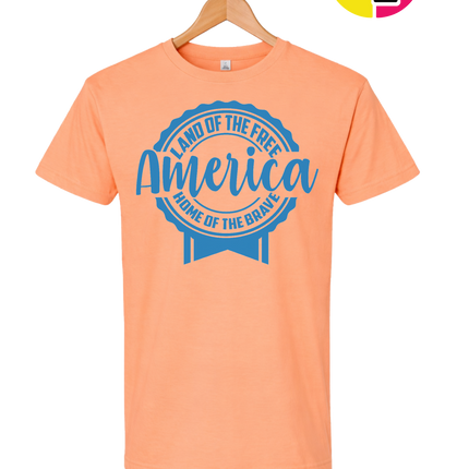 Land of the Free America Badge Tee