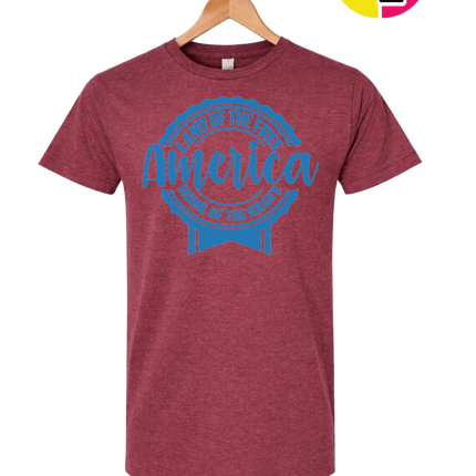 Land of the Free America Badge Tee