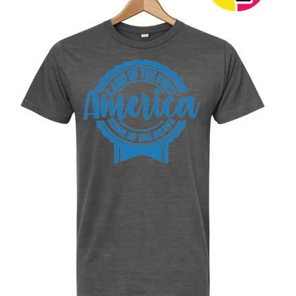 Land of the Free America Badge Tee