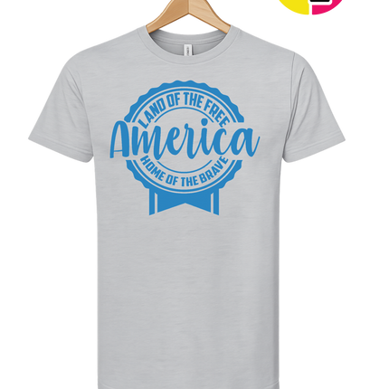 Land of the Free America Badge Tee