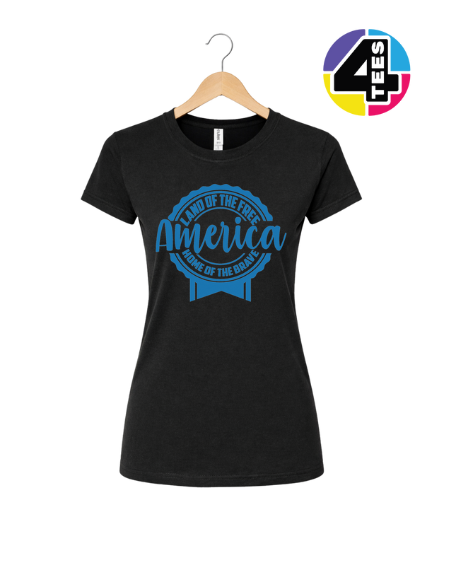 Land of the Free America Badge Women's Tee