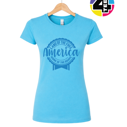 Land of the Free America Badge Women's Tee