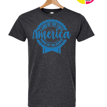 Land of the Free America Badge Tee