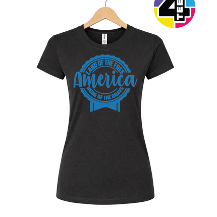 Land of the Free America Badge Women's Tee