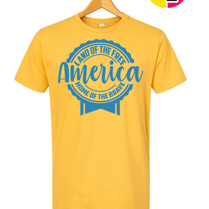 Land of the Free America Badge Tee