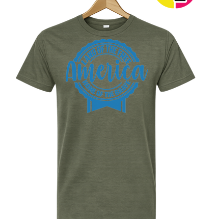 Land of the Free America Badge Tee