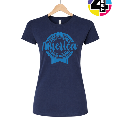 Land of the Free America Badge Women's Tee