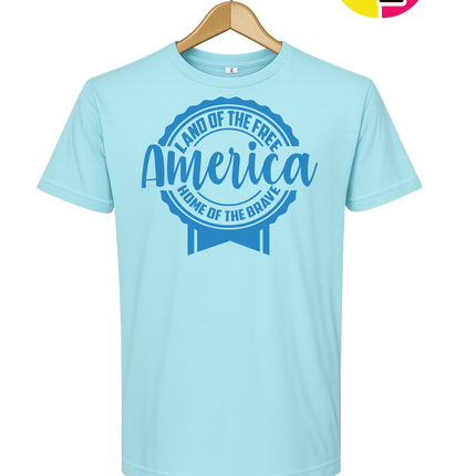 Land of the Free America Badge Tee