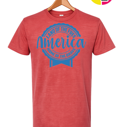Land of the Free America Badge Tee