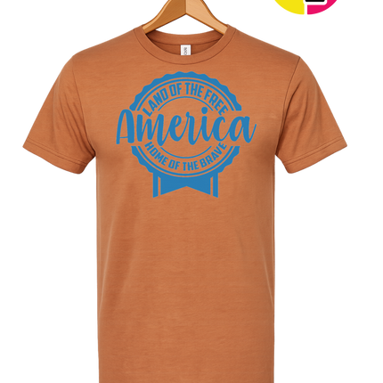 Land of the Free America Badge Tee