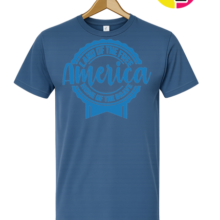 Land of the Free America Badge Tee