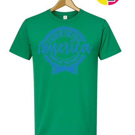 Land of the Free America Badge Tee