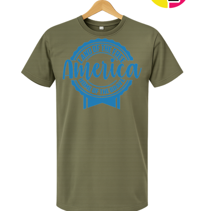 Land of the Free America Badge Tee