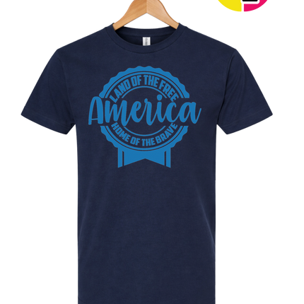 Land of the Free America Badge Tee
