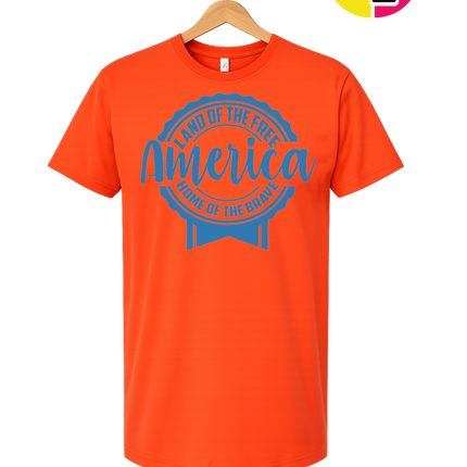 Land of the Free America Badge Tee