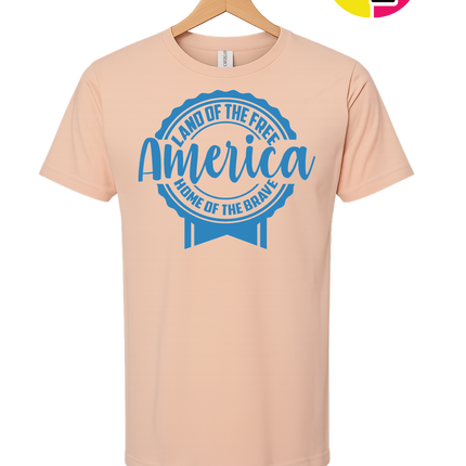 Land of the Free America Badge Tee