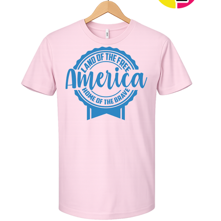 Land of the Free America Badge Tee