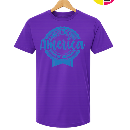 Land of the Free America Badge Tee