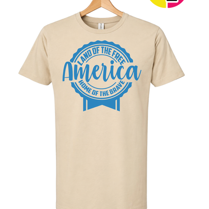 Land of the Free America Badge Tee