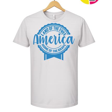 Land of the Free America Badge Tee