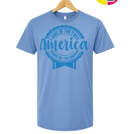 Land of the Free America Badge Tee