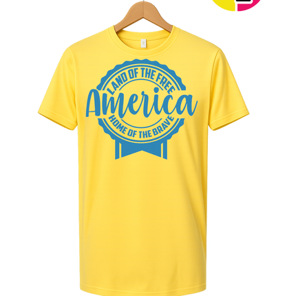 Land of the Free America Badge Tee