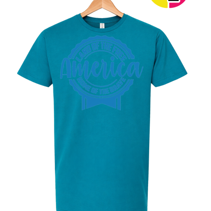 Land of the Free America Badge Tee