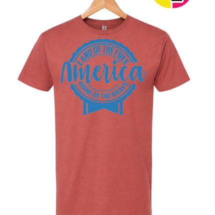 Land of the Free America Badge Tee