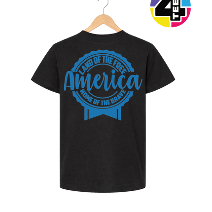 Land of the Free America Badge Youth Tee