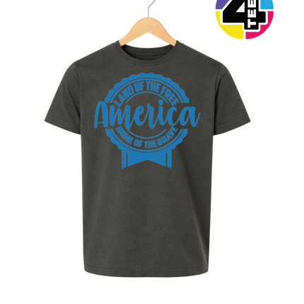 Land of the Free America Badge Youth Tee