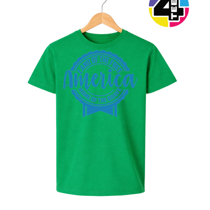 Land of the Free America Badge Youth Tee