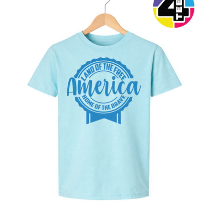 Land of the Free America Badge Youth Tee