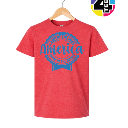 Land of the Free America Badge Youth Tee