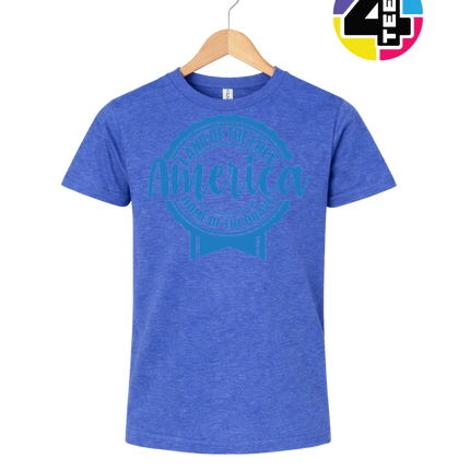 Land of the Free America Badge Youth Tee