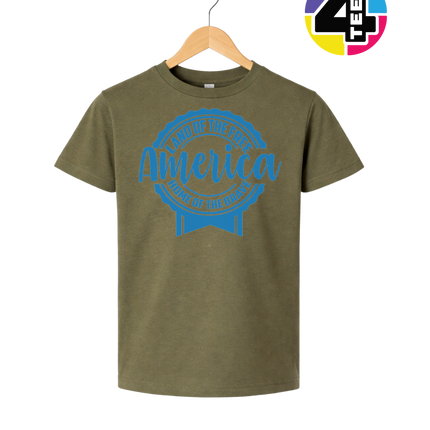 Land of the Free America Badge Youth Tee
