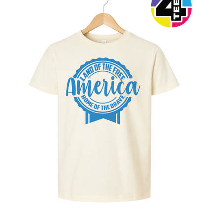 Land of the Free America Badge Youth Tee