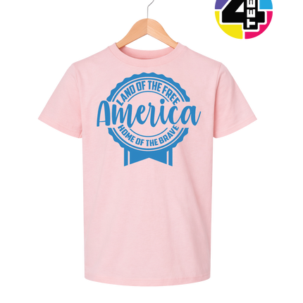 Land of the Free America Badge Youth Tee