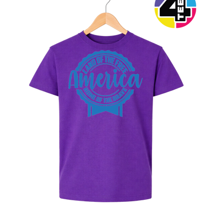 Land of the Free America Badge Youth Tee