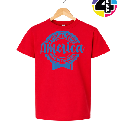 Land of the Free America Badge Youth Tee