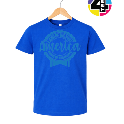 Land of the Free America Badge Youth Tee
