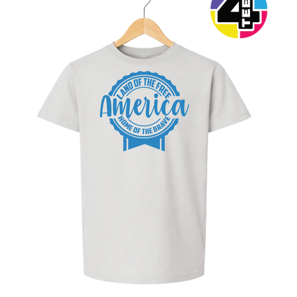 Land of the Free America Badge Youth Tee