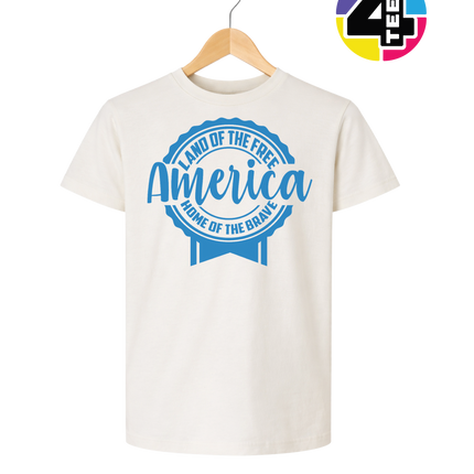 Land of the Free America Badge Youth Tee